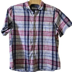 Tommy Bahama Zuma Plaid Double Woven Translucent Floral Button Shirt Men XXL